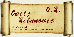 Omilj Milunović vizit kartica